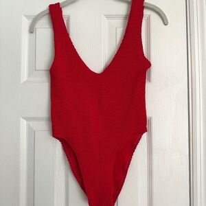 BOND-EYE: The Mara One Piece Swimsuit in Baywatch red